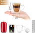 DLux Lungo 5.4oz Coffee Cups Double Wall, Clear Glass set of 2 Glasses with Handles, Insulated Borosilicate Glassware Tea Cup...