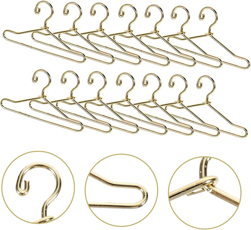 20pcs Coat Hangers Miniature Little Doll Suit Small Doll Hangers Doll Dress Mini Hangers Ornaments Mini Doll Clothes Hangers Iron Wire Doll Small ...