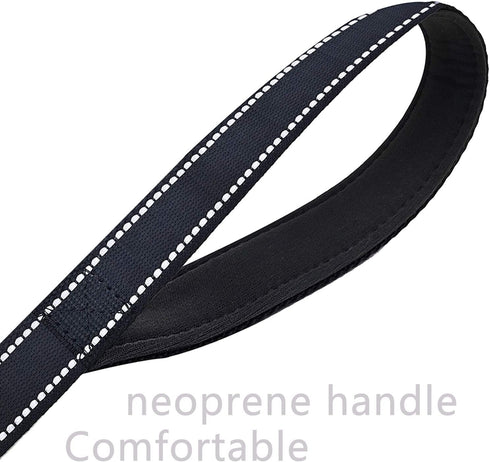 Dog Leash 5ft Long - Traffic Padded Two Handle - Heavy Duty - Double Handles Lead for Control Safety Training - Leashes for Large Dogs or Medium D...