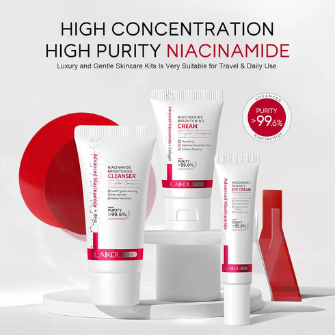 Niacinamide Travel Size Skin Care Set, Travel Size Skincare Set for Teenagers Girls, Travel Size Face Care Kit with Cleanser, Eye Cream, Cream, Fa...