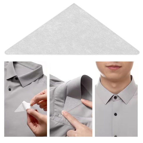 100PCS Collar Stays for Polo Shirts No Collar Support Sticker Triangular Shirt Neck Stays for Men and Women...