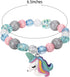 Set of 6 Unicorn Rainbow Bracelets, Little Girl Animal Bracelets, Teens Kids Unicorn Pendant Beaded Bracelet Girl Party Favor Pretend Play Bracele...
