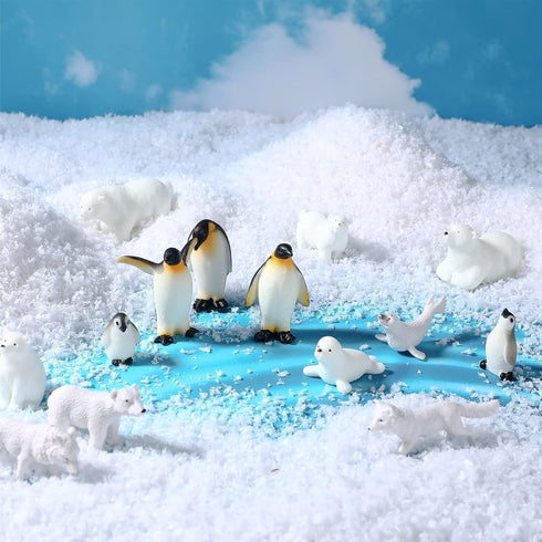 Skylety 24 Pieces Arctic Animals Figurines Sets Polar Animals Figurines Realistic Animal Figures Toys Playset Plastic Arctic Animals Toys with Rea...