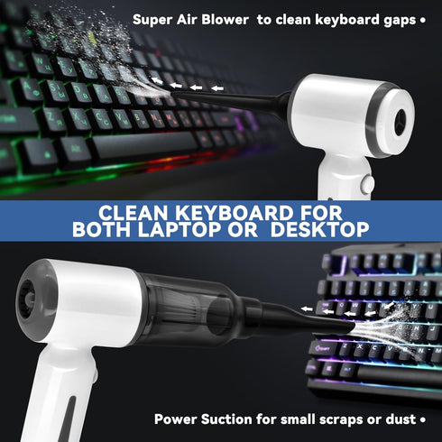 Cordless Vacuum Cleaner-Mini Air Duster, Portable Handheld Vacuum, 3 in1Dry Use for Car Keyboard,Dust Buster & Air Blower for Kitchen, 5500PA Suct...