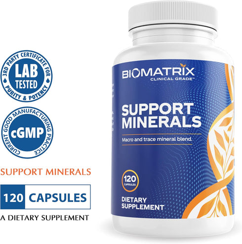 BioMatrix Mineral Supplement for Men and Women, Chelated Minerals | Iron-Free, Calcium, Magnesium, Copper, Zinc, Vitamin D, Iodine | Veggie Caps, ...