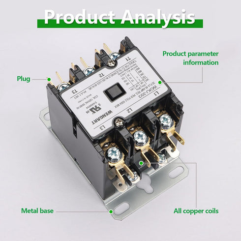 HVAC Contactor,120VAC Control compressor and Fan Motor,Safe and Reliable,Efficient and Energy-saving,Long Service Life (3Pole_30Amp)...