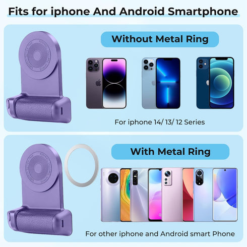 Magnetic Smartphone Camera Snap Grip- Smartphone Handle Photo Holder 10W Qi Wireless Charging Stand Phone Hand Grip with Bluetooth Wireless Remote...