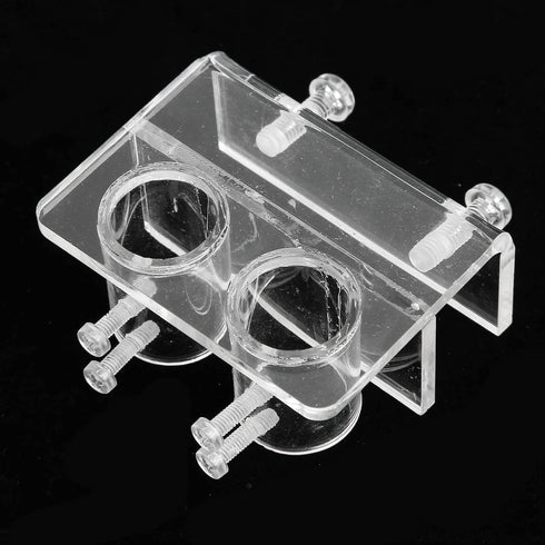 Pssopp Aquarium Water Pipe Clamp Acrylic Aquarium Pipe Clip Clamp Holder Transparent Fish Hose Fix Clip for Aquarium in Out Pipe Double Hole 20mm/...