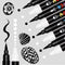 Black and White Paint Marker, 8 Pack Dual Tip Acrylic Paint Pens with Medium Tip and Brush Tip, Ideal for Wood, Rock Painting, Canvas, Stone, Glas...