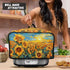 Oil Paninting Sunflower Slow Cooker Dust Cover Yellow Air Fryer Cover Top Handle and Storage Pockets Dust Covers for Kitchen Appliances...