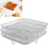 Air Fryer Rack, Three Stackable Dehydrator Racks for for, for Instant Vortex, for Nuwave, Stainless Steel Air Fryer Accessories for Ovens, Microwa...