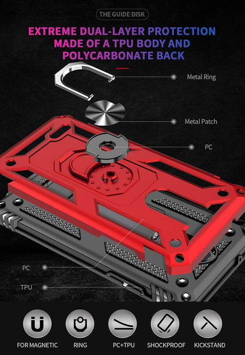 Military Grade Drop Impact for LG Aristo 3 Case,Aristo 2 Case Aristo 2 Plus/Rebel 4 LTE/Phoenix 4/Zone 4 Metal Rotating Ring Kickstand Holder Armo...