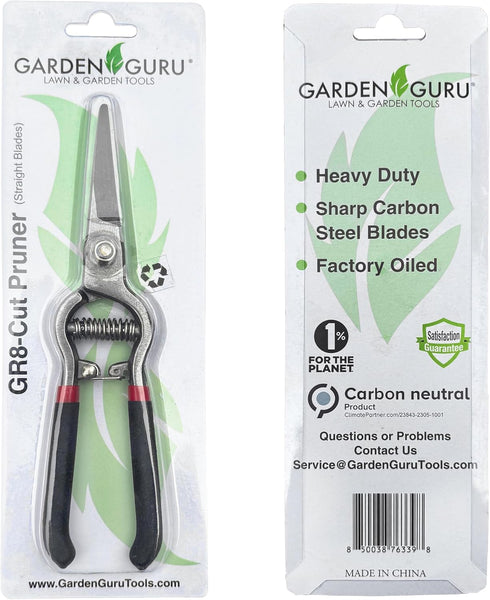 Garden Guru Classic Bypass Pruning Shears Clippers – Heavy Duty Forged Steel Garden Pruners – Safety Lock – Non Slip Comfort Grips – Cuts up to 1”...