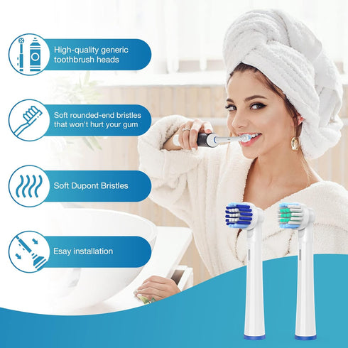 Replacement Heads Compatible with Oral B Braun, Electric Toothbrush Refills Heads Compatible with OralB Pro 1000, 9600, 500, 3000, 8000, 7000, Sen...