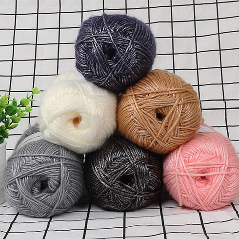 Black Metallic Yarn, 764 Yards, Cotton Nylon Blend, Yarn for Crochet, Knitting, 200g, Silver Glitter, DIY Sweater, Scarf, Hat, Wool, 100g/Set......