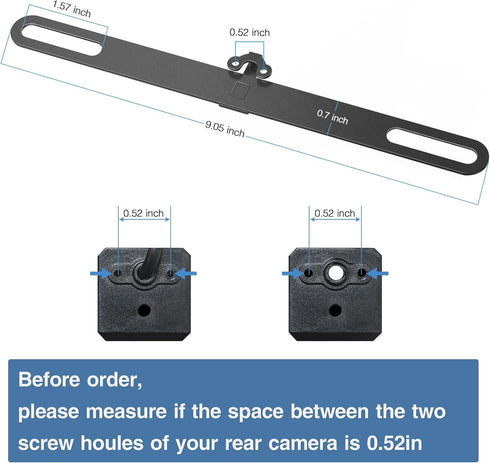 Stainless Steel License Plate Camera Mount,2PCS Backup Camera License Plate Mount,Universal Backup Camera Mount,Car Rear Camera License Plate Brac...
