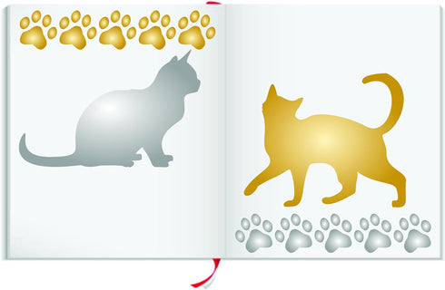 Cat Stencil, 6.5 x 6.5 inch (M) - Pet Friend Animal Feline Silhouette Stencils for Painting Template...