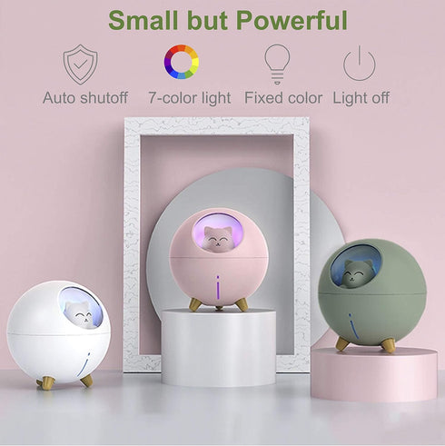 Upgraded Ultrasonic Ultra-Quiet USB Cute Cool Mist Mini Humidifier, for Kids Baby Nursery Bedroom, 7-Color Lights 2 Mist Mode Auto Shutoff Whisper...