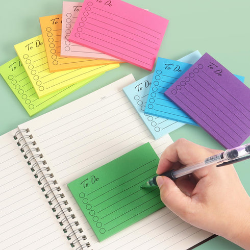 9 Pads to Do Lined Sticky Notes Self-Stick Note Pads with Line 3x4 Inch Adhesive Memo Sticky Notes Notepad...