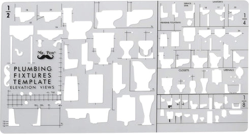 Mr. Pen- Plumbing Template, Architectural Templates, Bathroom Template, Toilet Template, Drafting Tools, Drawing Template, Template Architecture, ...