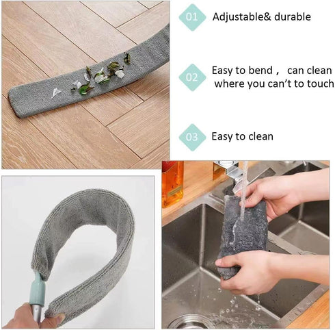 Dust Cleaner Microfiber Duster, Gap Dust Cleaning Artifact with Extension Pole & Bendable Head, Washable Extendable Gap Dusters for Sofa Bed Furni...