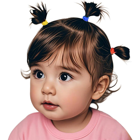 Baby Hair Ties for Girls - 200Pcs Small 1" Elastic Toddler Hair Ties Ponytail Holders Hair Tie for Baby Girls Infants Kids Hair Accessories (Color...