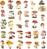 60PCS Mushroom Laptop Stickers Decals, Doraking DIY Mushroom Plants Decoration Stickers Decals for Windows, Refrigerator, Decoration (Mushroom Col...