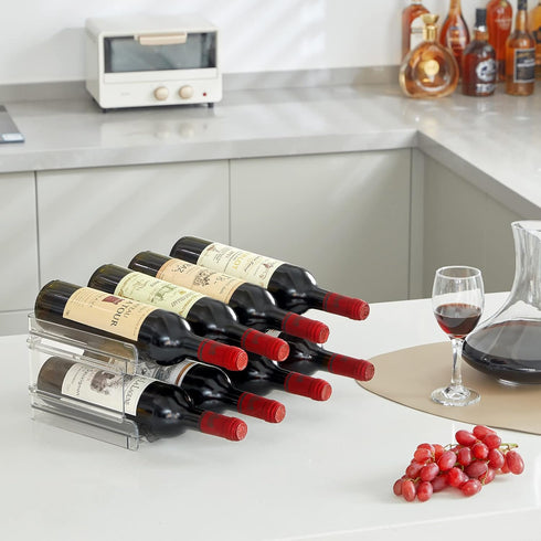 Lifewit Stackable Water Bottle Organizer/Holder for Cabinet Fridge, Kitchen Pantry Organization and Storage, Plastic Wine Racks, Tumbler Travel Mu...