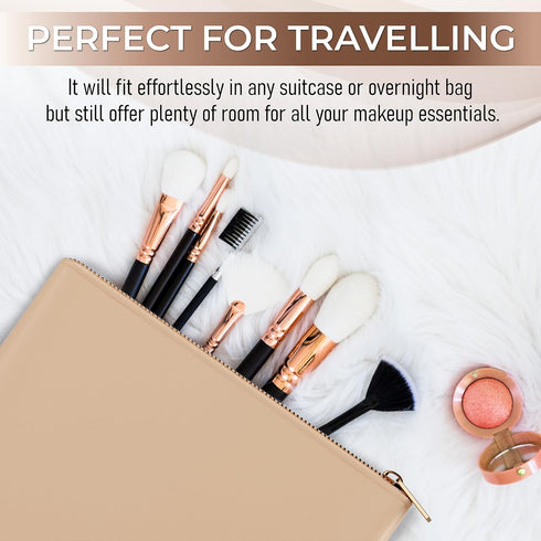 Silicone Makeup Bag with Metal Zipper: Luxurious Makeup Bags for Women, Ultimate Makeup Brush Holder & Travel Cosmetic Toiletry Bag Organizer Free...