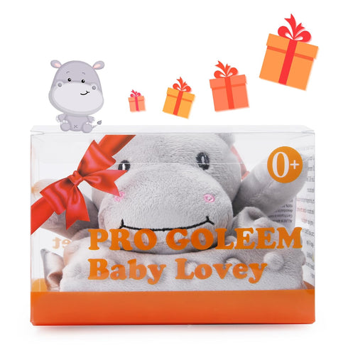 Pro Goleem Hippo Loveys for Babies, Soft Security Blanket Baby Snuggle Toy Newborn Stuffed Animals Baby Gifts for Boys and Girls, 16 Inch...