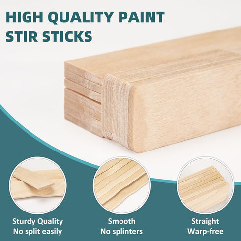 30 Pack 12 Inch Paint Stir Sticks - Wooden Paint Sticks for Mixing, Large Popsicle Sticks for Crafts, Paint Stirrers for Epoxy Resin, Garden Marke...