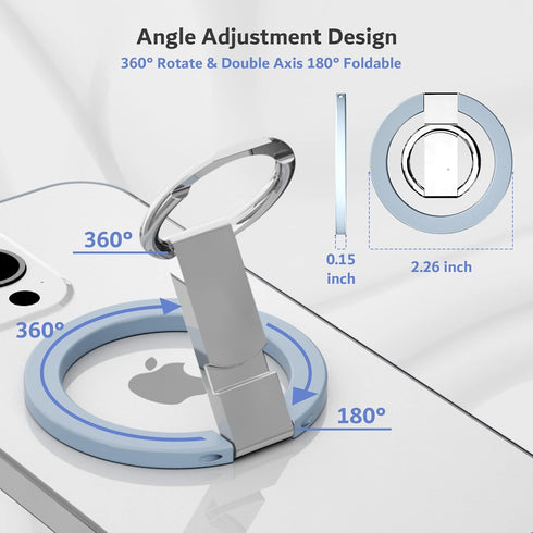 PZOZ Magnetic Phone Ring Grip Finger Holder for MagSafe, 360° Adjustable Kickstand for iPhone 15, 14, 13, 12, Pro, Mini, Max, Plus, Compatible Mag...