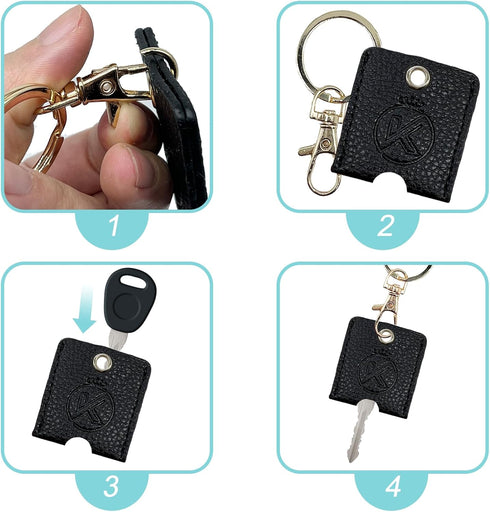 Soft Leather Key Sleeve, Key Covers, 3pcs Keychain Key Fod Protector for Broken Keys Car Keys...