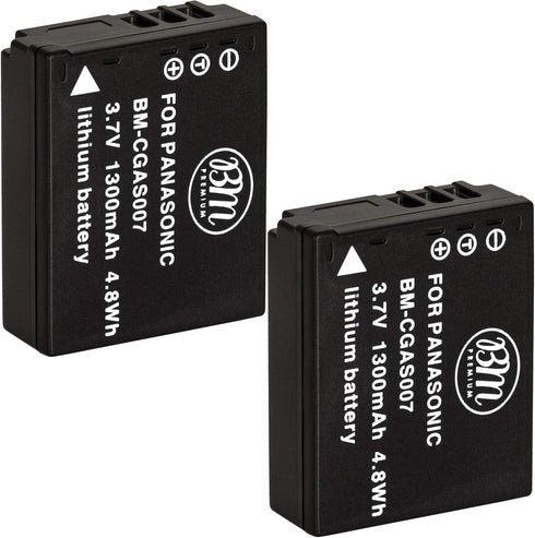 BM Premium 2-Pack of CGA-S007 Batteries for Panasonic DMC-TZ1, DMC-TZ2, DMC-TZ3, DMC-TZ4, DMC-TZ5, DMC-TZ11, DMC-TZ15, DMC-TZ50 Digital Camera...
