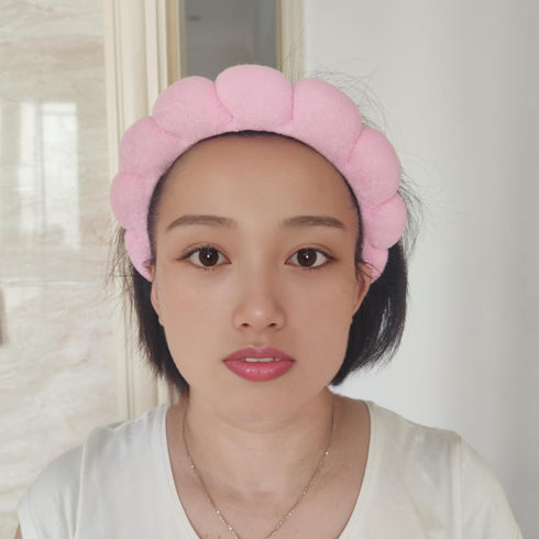 Fashion Spa Headband Wristband Set for Washing Face Get Ready Hairband Sponge Makeup Skincare Headband Wrist Band Soft Hairband for Women Girls Pu...