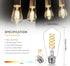 6 PCS Dimmable Vintage LED Edison Bulbs, 6W Equivalent 60 Watt, Natural White 4000K, Antique Flexible Spiral LED Filament Light Bulb, ST58 (ST19),...