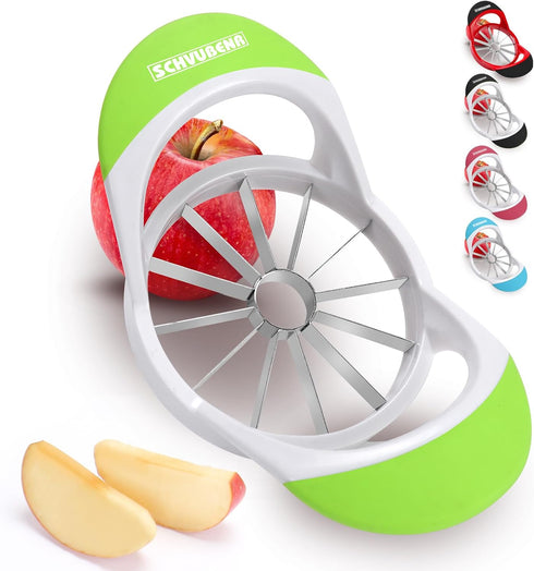 SCHVUBENR 4.72 Inch Large Apple Slicer with 12 Blades - Professional Apple Cutter - Stainless Steel Apple Corer - Sharp Apple Slicer and Corer - A...