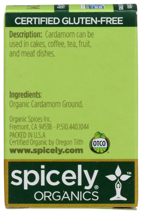 Spicely Organics Cardamom Powder 0.40 Ounce ecoBox Certified Gluten-Free...