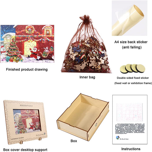 180 Pieces Christmas Puzzles for Kids Ages 4-10 Wooden Jigsaw Puzzles Unique Shape Irregular Small Animals and Plants A4 Size 10.83 * 7.68 inch?27...