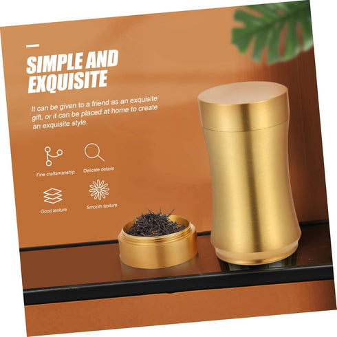 Zerodeko Tea Pot Copper Craft Coffee Bean Storage Tea Coffee Sugar Storage Container Delicate Storage Holder Delicate Tea Leaf Organizer Sealed Ti...