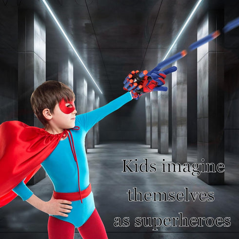 Spider Gloves Man Web Shooter Toy, Spider Kids Plastic Superhero Launcher Glove Hero Movie Launcher with Wrist Toy Set Funny Decorate Children Edu...