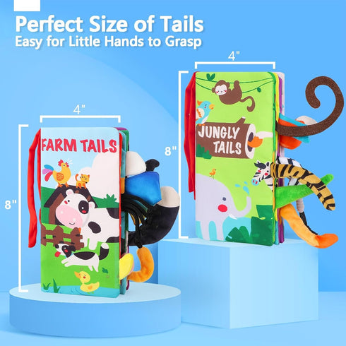 beiens Baby Books 0-6 Months, 2PCS Baby Toys 0-3-6-12-18 Months, Touch Feel Sensory Cloth Crinkle Soft Books, Tummy Time Toys, Infant Newborn Toys...
