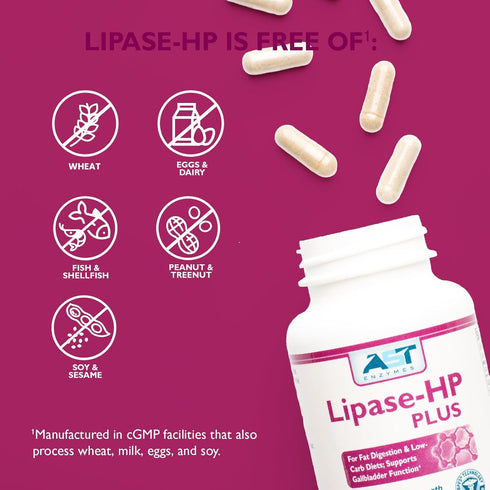 AST Enzymes Lipase-HP Plus – 90 Vegetarian Capsules - Digestive Enzymes for Fatty Foods – Keto Diet Digestive Enzyme Formula...