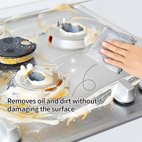 10 pcs Upgrade Steel Wire Dishcloth Double-Layer Multipurpose Wire Miracle Cleaning Cloths Dishwashing Rag for Wet and Dry Non-Scratch Kitchen Mes...