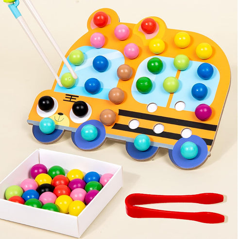 shenhailan Montessori Wooden Clip Bead Board Game Fine Motor Skills Toys for Boys and Girls 3 4 5 Years Old (Chicken) MC-189...