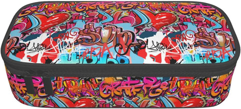 Graffiti Wall, Hip Hop Art Large Pencil Case With Zipper Compartments Stationery Pencil Bag For Kids Teens Students School Supplies...