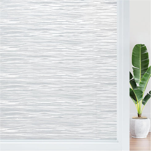 Haton Window Privacy Film, Frosted Glass Window Film, Non-Adhesive Removable Static Cling Window Clings, UV Blocking Window Stickers, Opaque Decor...