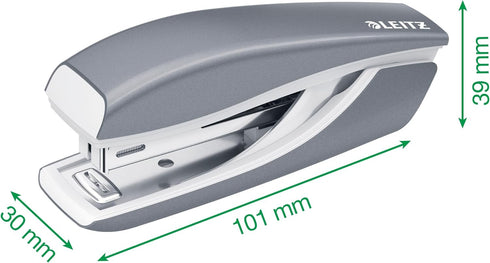 Leitz Mini Stapler, 10 Sheet Capacity, Ergonomic Metal Body, includes Staples, WOW Range, 55281023 - Metallic Pink...