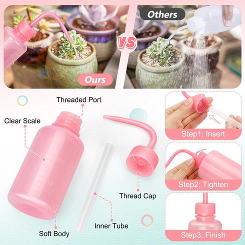 150ML Pink Wash bottles squeeze 5oz Mini Professional, Water Bottle for Lash Extensions, Easy to Carry Lash water bottle squeezer (1Pack)...