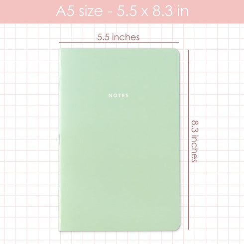 THiNKABLE Pastel Aesthetic Notebooks Set, Cute Journal Set 8 pack, A5 5.5 x 8.3 in 60 Pages, Simple Cover Notebook, Minimalist Journal for Women L...
